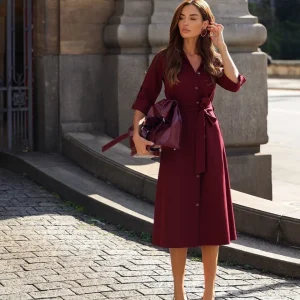 Chemisier Vestido Mídi Alfaiataria Brunello