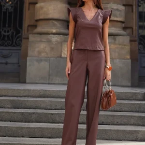Calça PU Wide Reta Dante