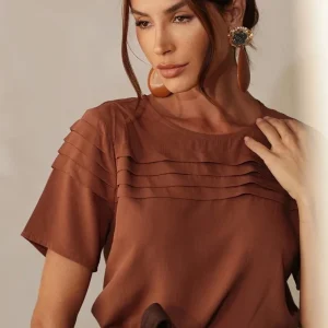 Blusa Viscolinho com Pregas