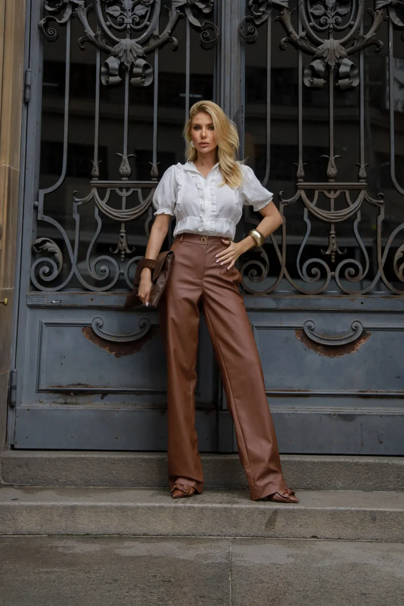 Calça PU Wide Reta Dante - Image 5