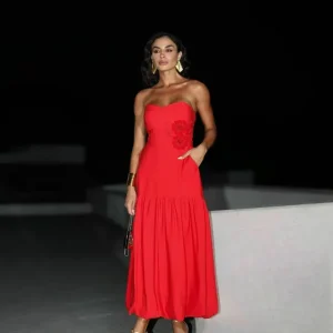 Vestido Mídi Bordado Balonê