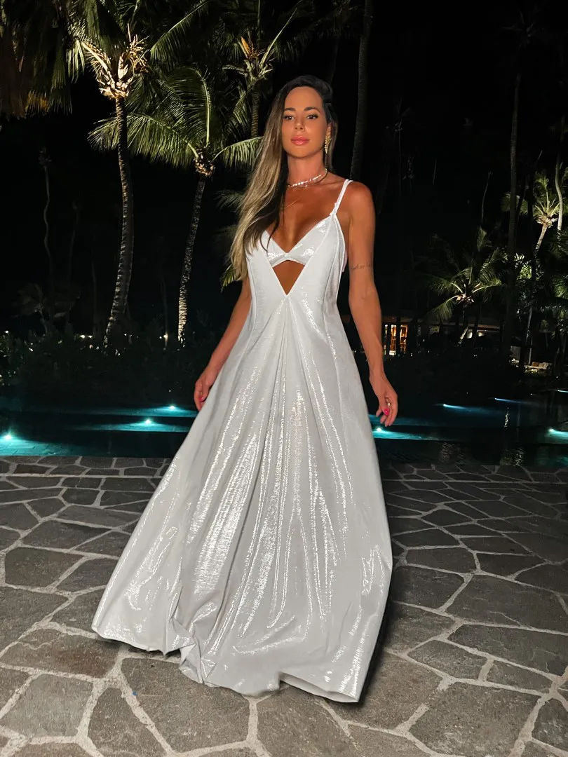 Vestido Longo Prateado com Top - Image 2