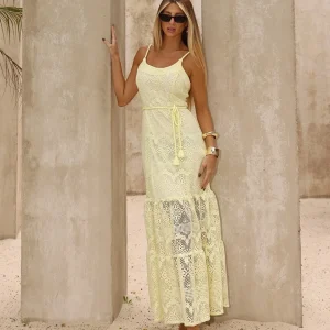 Vestido Longo de Renda Gripir Mediterrâneo
