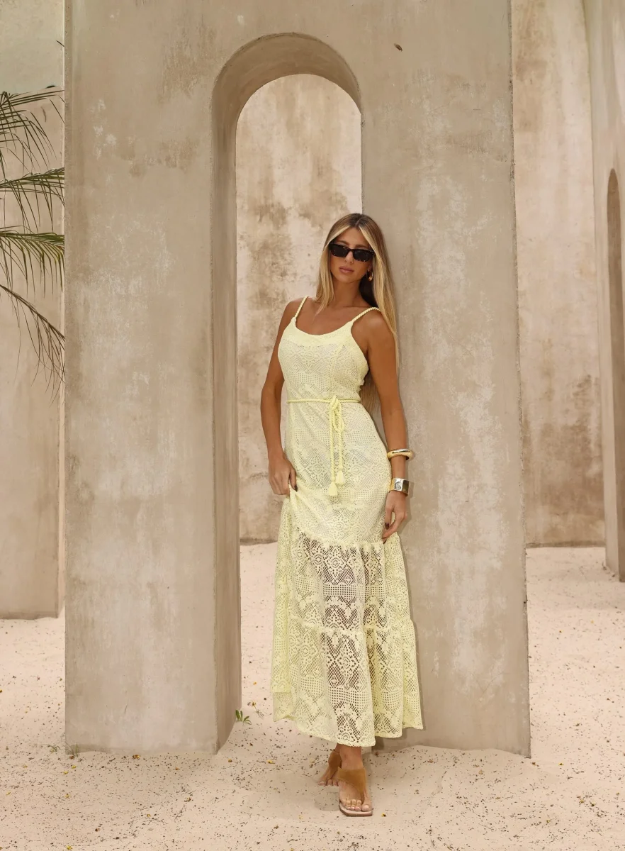 Vestido Longo de Renda Gripir Mediterrâneo - Image 5