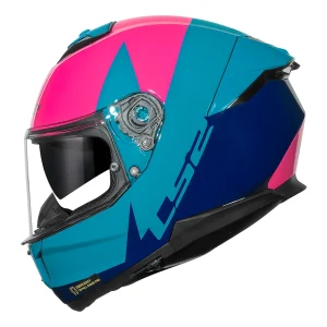 CAPACETE LS2 STREAM II FF808 THUNDER BIZ – Rosa e Azul