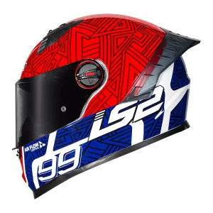 CAPACETE LS2 FF358 PRO TIEMPO – Branco Vermelho e Azul