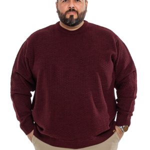 Blusão Tricot Gola Redonda Plus Size Bordô 002272-1