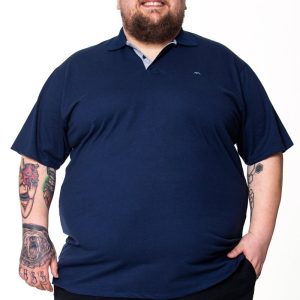 Polo Basica Azul Marinho Plus Size 000262