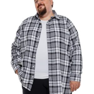 Camisa Flanela Plus Size Branco 002186-1