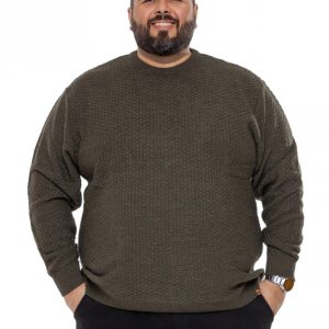 Blusão Tricot Gola Redonda Plus Size Verde 002272-3