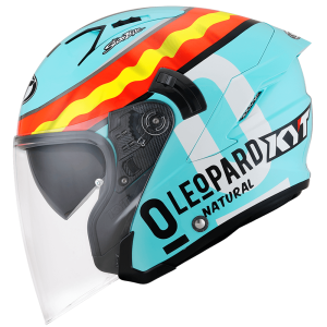 CAPACETE KYT NF-J JAUME MASIA LEOPARD – Azul Tiffany Vermelho e Amarelo