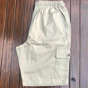 Bermuda Sarja com Elastico Areia Plus Size 000622