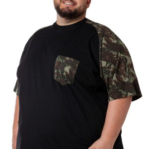 Camiseta Manga Curta Camuflada Plus Size 001520
