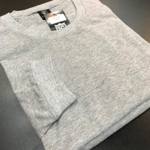 Camiseta Básica Manga Longa Cinza Plus Size 001120