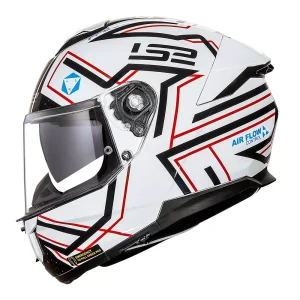 CAPACETE LS2 STREAM II FF808 MAZE – Branco e Preto