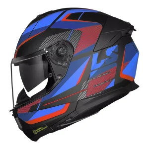 CAPACETE LS2 STREAM II FF808 ROAD MATTE – Titanium Azul e Vermelho