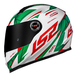 CAPACETE LS2 FF358 CLASSIC DRAZE – Branco Verde e Vermelho