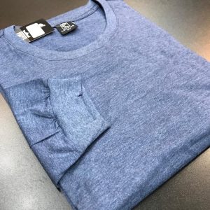 Camiseta Básica Manga Longa Azul Plus Size 001120