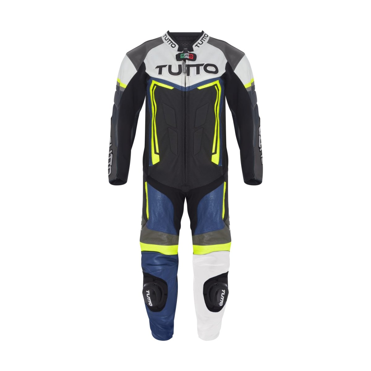 MACACÃO TUTTO RACING V3 PEÇA ÚNICA – Preto Branco Azul Cinza e Amarelo Flúor - Image 2