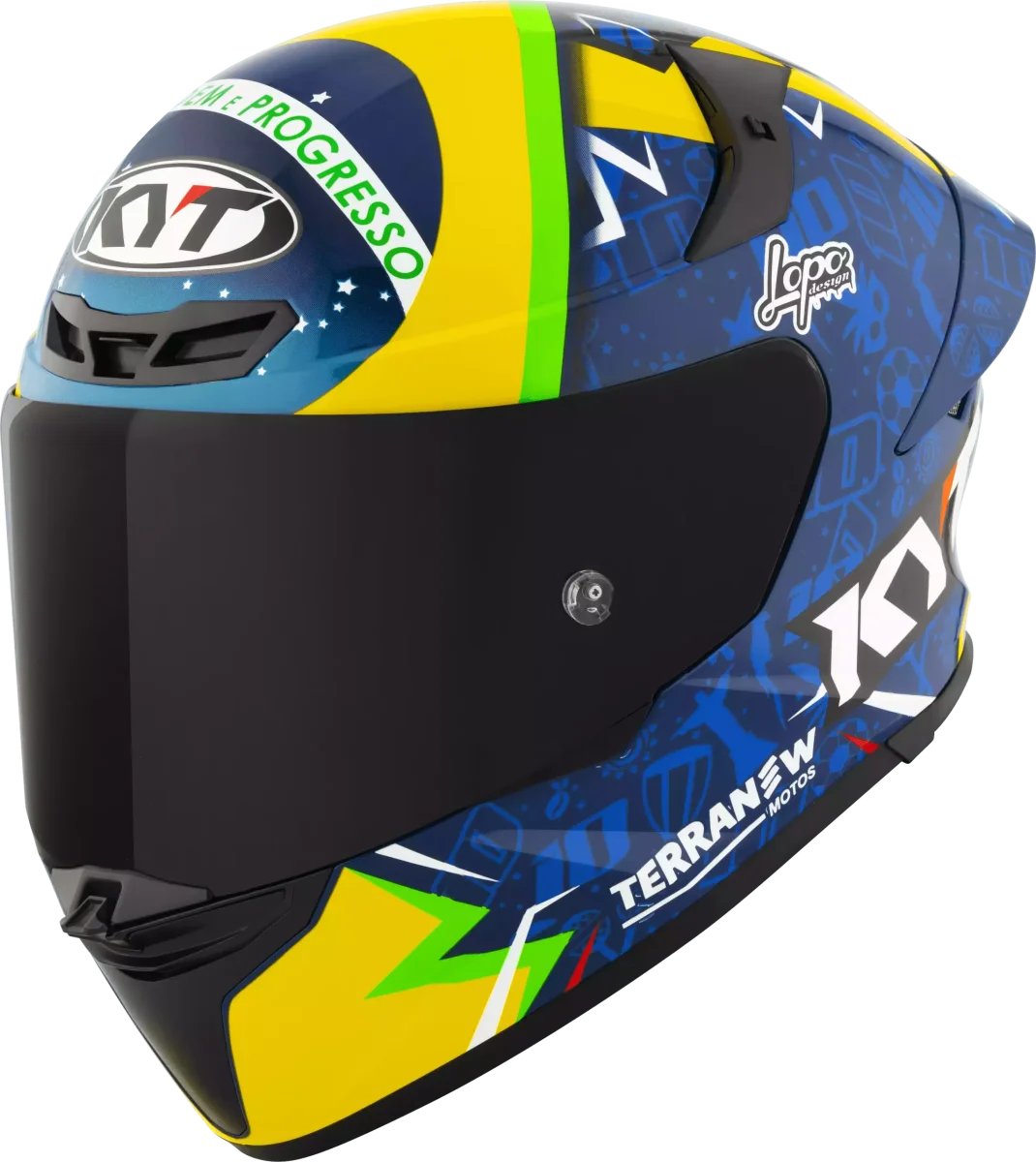 CAPACETE KYT TT REVO DIOGO MOREIRA 2024 – Azul Amarelo e Verde - Image 4