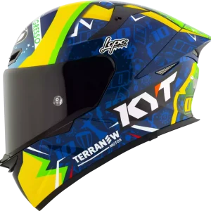 CAPACETE KYT TT REVO DIOGO MOREIRA 2024 – Azul Amarelo e Verde