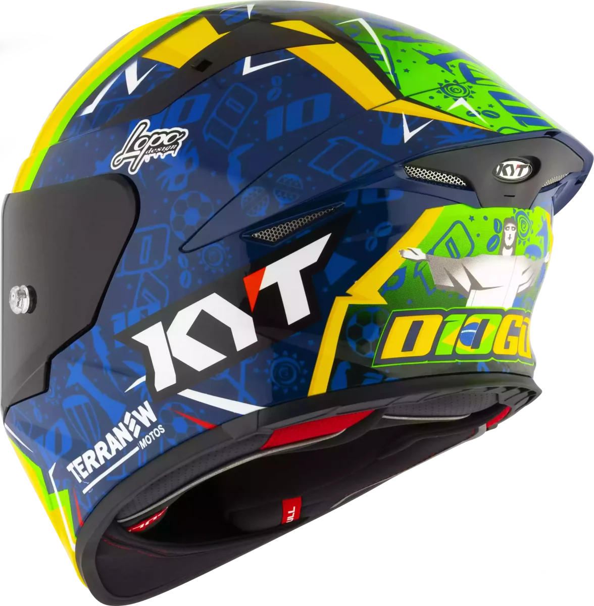 CAPACETE KYT TT REVO DIOGO MOREIRA 2024 – Azul Amarelo e Verde - Image 6