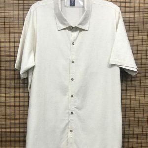 Camisa Manga Curta De Linho Cru Plus Size 002151-1