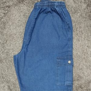Bermuda Jeans Cargo Com Elastico Plus Size 002407-1