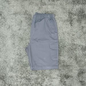 Bermuda Sarja Elástico Cargo Chumbo Plus Size 002072-1