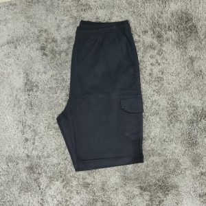 Bermuda Sarja Elástico Cargo Preto Plus Size 002072-2