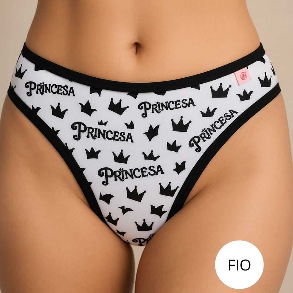 Calcinha Fio Duplo Microfibra Estampada Beth Lingerie - Image 5