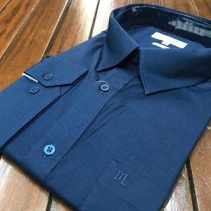 Camisa Social Manga Longa Azul Marinho Plus Size 001969-3