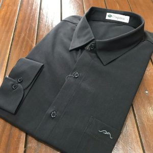 Camisa Social Manga Longa Preto Plus Size 002325-1