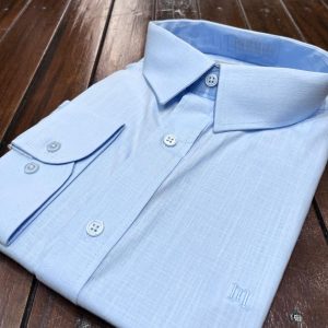 Camisa Social Manga Longa Azul Claro Plus Size 002499-2