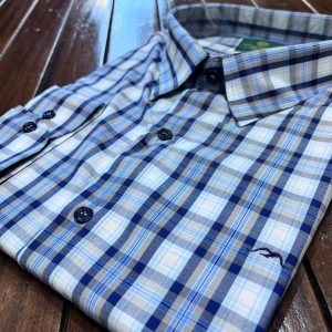 Camisa Social Manga Longa Azul Plus Size 002599-1