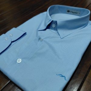 Camisa Social Manga Longa Azul Claro Plus Size 002791-2