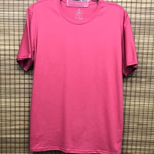 Camiseta Básica Manga Curta Rosa Plus Size 002445