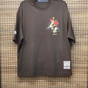 Camiseta Estampada Oversized Manga Curta Café Plus Size 002754