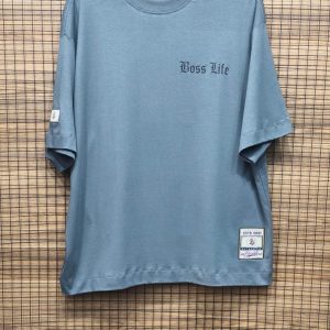 Camiseta Básica Oversized Manga Curta Chumbo Plus Size 002749