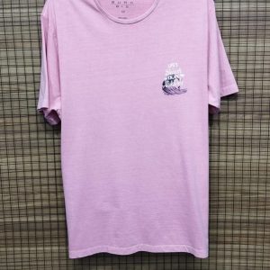 Camiseta Estampada Waves Rosa Plus Size 002458