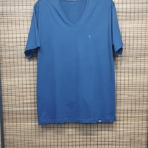Camiseta Gola V Azul Marinho Plus Size 002383