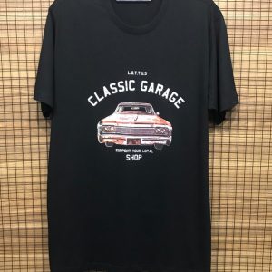 Camiseta Manga Curta Preta Estampa Classic Garage 002492