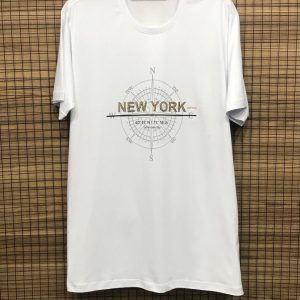 Camiseta Manga Curta Branca Estampa New York 002491