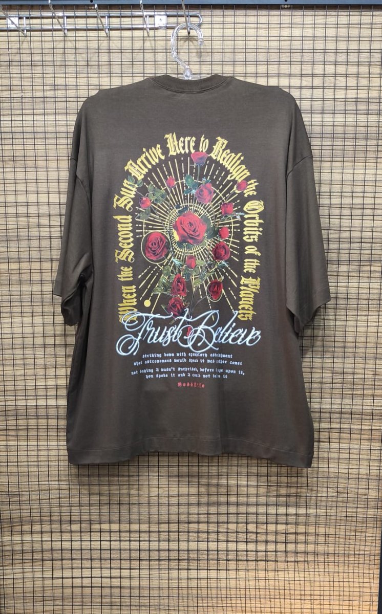 Camiseta Estampada Oversized Manga Curta Café Plus Size 002753 - Image 4