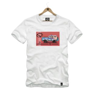 Camiseta Estampada Carro Branco Plus Size 002434