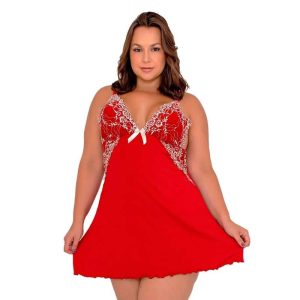 Camisola Bicolor Plus Size Com Renda Patitex