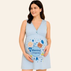 Camisola Estampada Com Frase Menino Chegando Íntima Delas