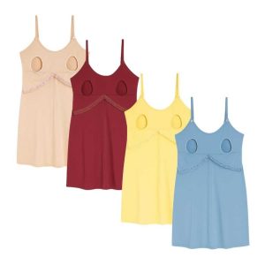 Camisola Sortida Com Renda Amamentação Alça Click Íntima Delas