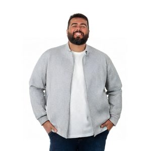 Jaqueta Casual Cinza Plus Size 002741