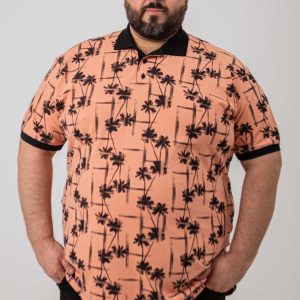 Polo Estampada Salmao Plus Size 000672